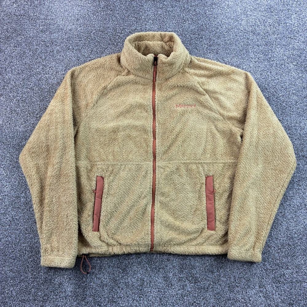 Marmot Homestead Fleece Jacket Women's L Tan Sherpa Plush Full Zip M13226